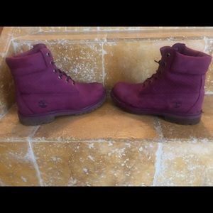Purple Womens Timberland boots great condition. No stains worn only a few times